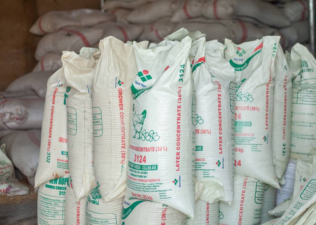 5KGE Sacks of Produced Poultry Feed